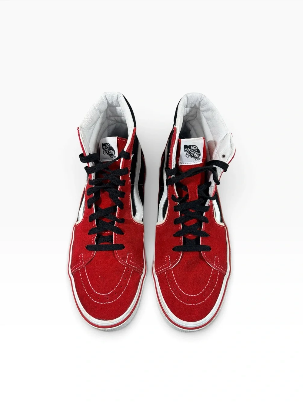 Vans Sk8 Hi Bolt Racing Red Black White Sneakers M-10.5 W-12